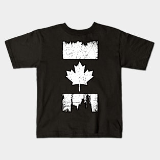 Canadian Flag - Variant - White - Distressed Kids T-Shirt